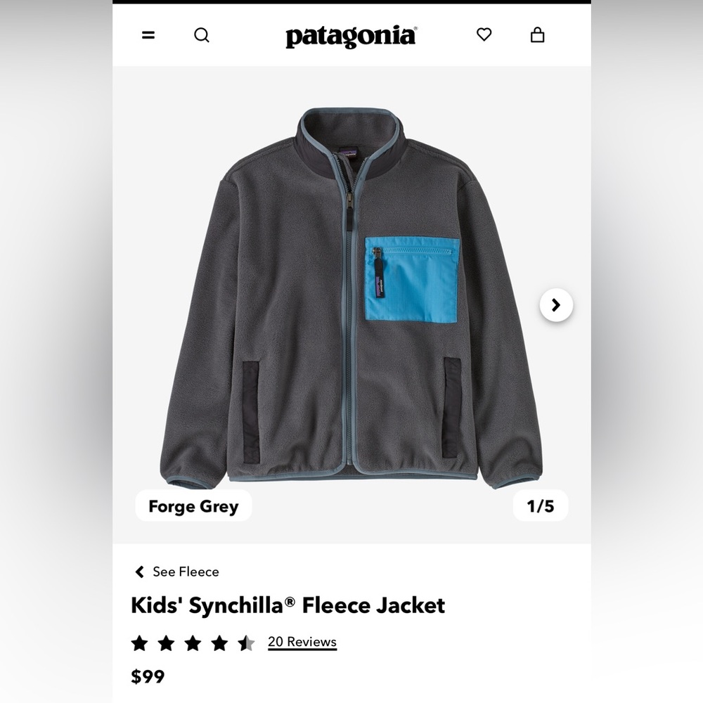 Patagonia boys fleece jacket